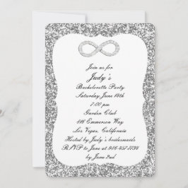 Invitación Despedida de soltera con diamantes de purpurina de