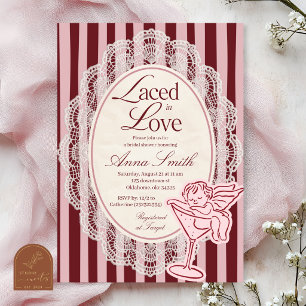 Invitación Despedida de soltera con encaje enamorado