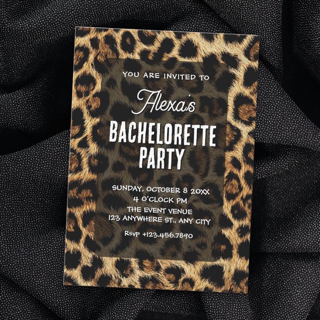 Invitación Despedida de soltera con estampado de leopardo (Subido por el creador)