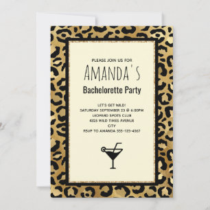 Invitación Despedida de soltera con estampado de leopardo exó