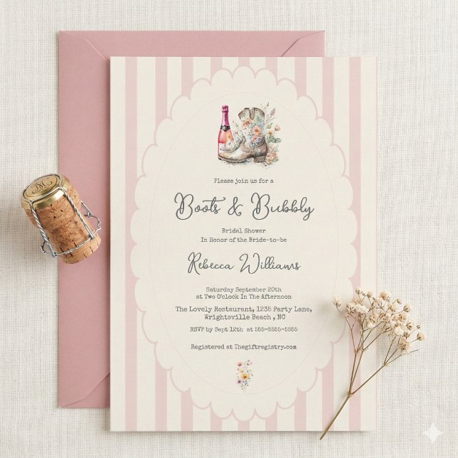 Invitación Despedida de soltera con estilo chic de campo Bota (Subido por el creador)