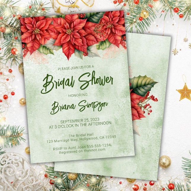 Invitación Despedida de soltera con flor de Nochebuena de Nav (Subido por el creador)