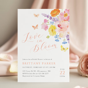 Invitación Despedida de soltera con flores caprichosas