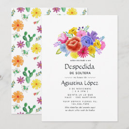 Invitación Despedida de soltera con flores de acuarela Fiesta