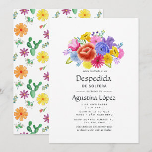 Invitación Despedida de soltera con flores de acuarela Fiesta
