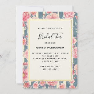 Invitación Despedida de soltera con flores de acuarela rosada