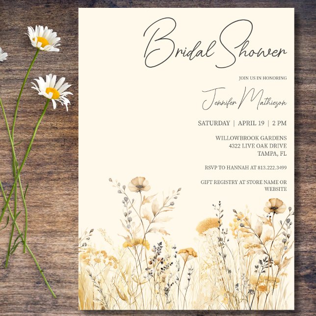 Invitación Despedida de Soltera con Flores Silvestres (Subido por el creador)