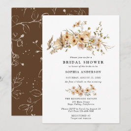 Invitación Despedida de Soltera con Flores Silvestres Beige