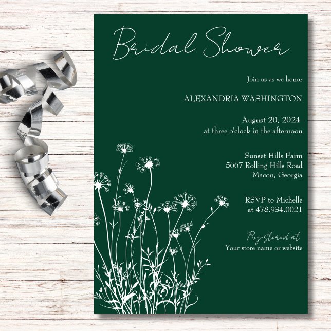Invitación Despedida de soltera con flores silvestres moderna (Subido por el creador)