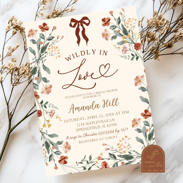 Invitación Despedida de soltera con flores silvestres y cinta (Subido por el creador)