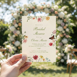 Invitación Despedida de soltera con flores silvestres y marip