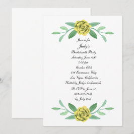 Invitación Despedida de soltera con follaje floral verde y fl