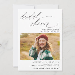 Invitación Despedida de soltera con foto romántica de guión m