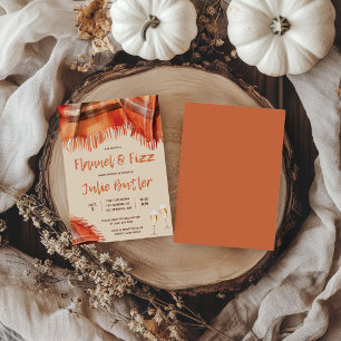 Invitación Despedida de soltera con franela y burbujas, Otoño