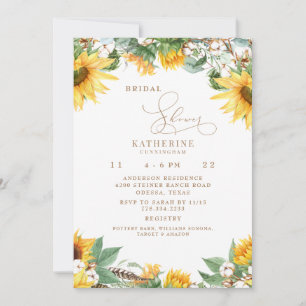 Invitación Despedida de Soltera con Girasoles Rústicos y Algo