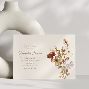 Invitación Despedida de soltera con guión de flores silvestre
