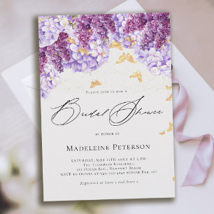 Invitación Despedida de Soltera con Hortensias Rústicas y Mar