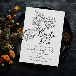 Invitación Despedida de Soltera con Jardín Blanco Floral Góti