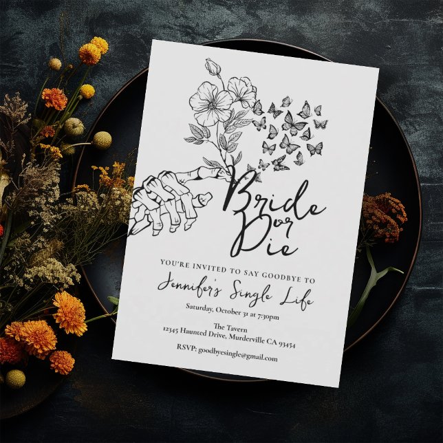 Invitación Despedida de Soltera con Jardín Blanco Floral Góti (Subido por el creador)
