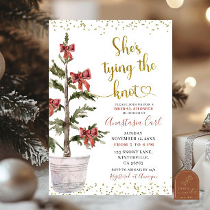 Invitación Despedida de soltera con lazo de árbol de invierno