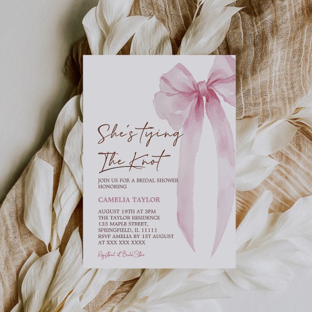 Invitación Despedida de soltera con lazo rosa (Subido por el creador)