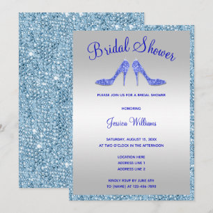 Invitación Despedida de Soltera con Lentejuelas Azules y Stil