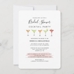 Invitación Despedida de soltera con letra de cóctel moderno