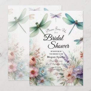Invitación Despedida de soltera con libélulas y florales past