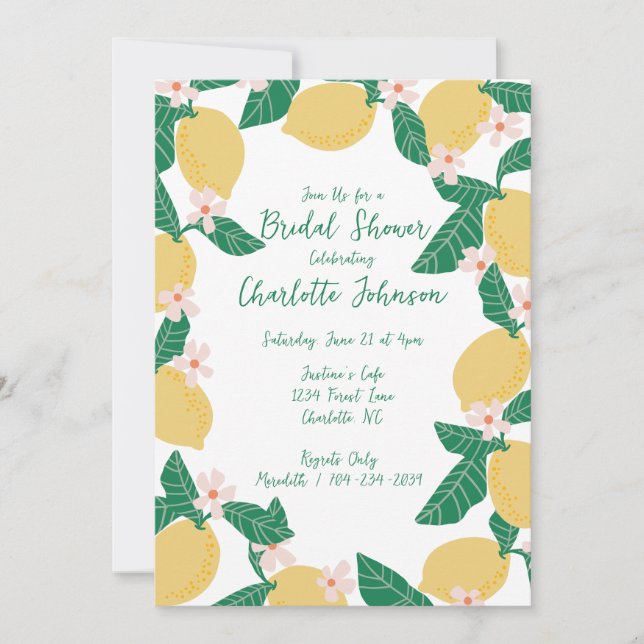 Invitación Despedida de Soltera con Limones (Anverso)