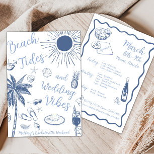 Invitación Despedida de soltera con mareas de playa y ambient