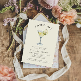 Invitación Despedida de soltera con Martini de pera en acuare