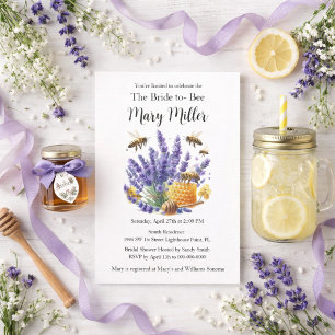 Invitación Despedida de soltera con miel de lavanda para la f