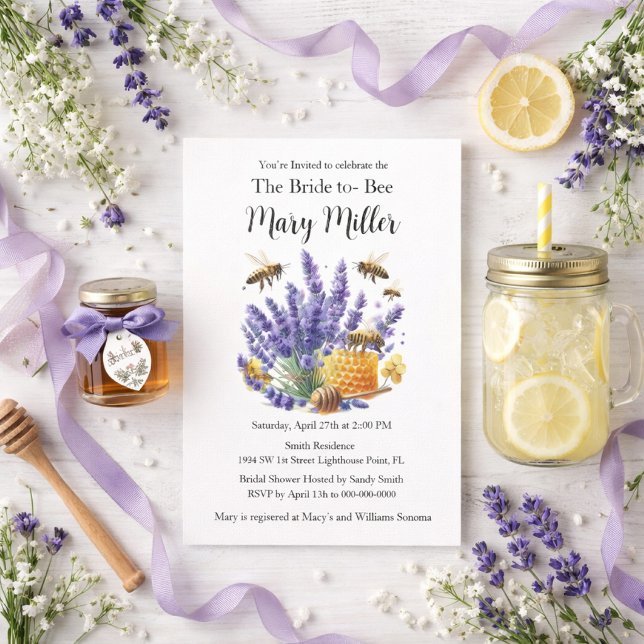 Invitación Despedida de soltera con miel de lavanda para la f (Subido por el creador)