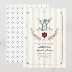 Invitación Despedida de Soltera con Monograma Preppy Margs & 