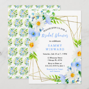 Invitación Despedida de Soltera con Nomeolvides y Margaritas