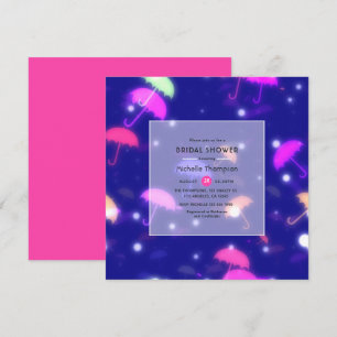 Invitación Despedida de soltera con paraguas de neón