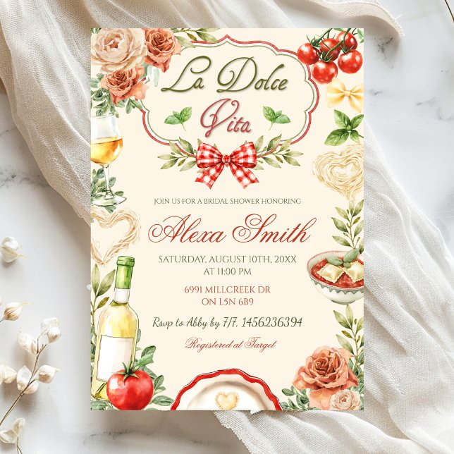 Invitación Despedida de soltera con pasta champán La Dolce Vi (Subido por el creador)