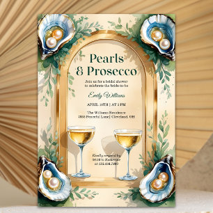 Invitación Despedida de soltera con perlas de ostras costeras