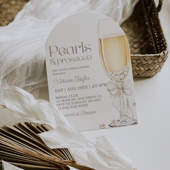 Invitación Despedida de soltera con perlas y petición de rece (Subido por el creador)