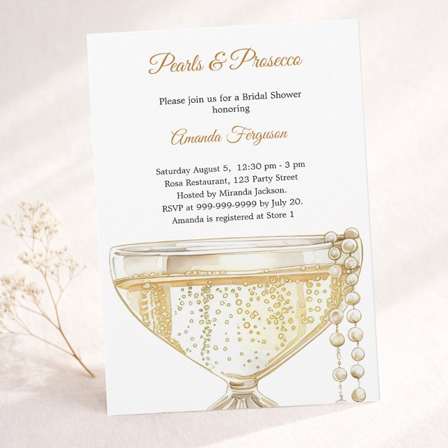 Invitación Despedida de Soltera con Perlas y Prosecco (Subido por el creador)