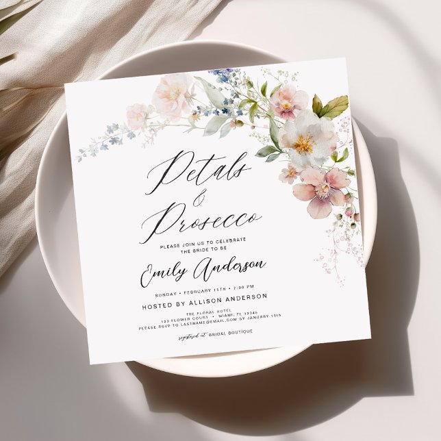 Invitación Despedida de Soltera con Pétalos de Flores Silvest (Subido por el creador)