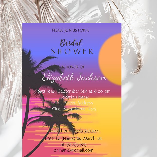 Invitación Despedida de Soltera con Puesta de Sol en la Playa (Subido por el creador)