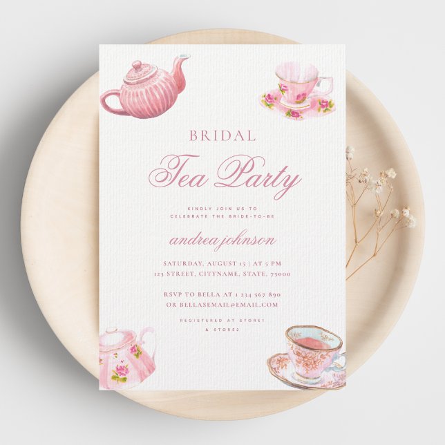 Invitación Despedida de Soltera con Té de Rosa Sonrosada  (Subido por el creador)