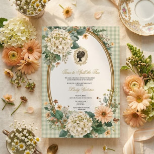 Invitación Despedida de soltera con té Hora de revelar el s