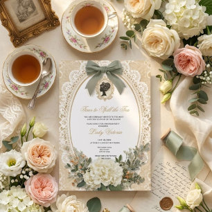 Invitación Despedida de soltera con té Hora de revelar el s