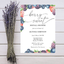 Invitación Despedida de soltera con tema de bayas acuarela du