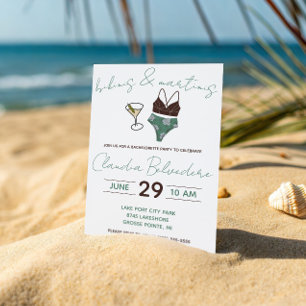Invitación Despedida de soltera con tema de bikinis y martini