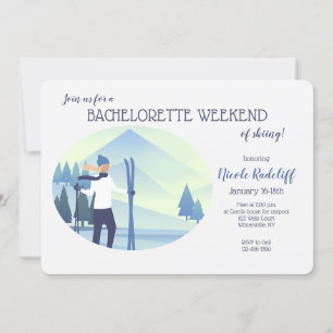 Invitación Despedida de soltera con tema de esquí