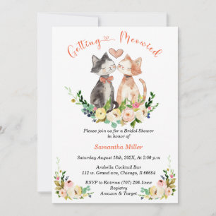Invitación Despedida de soltera con tema de gatito adorable