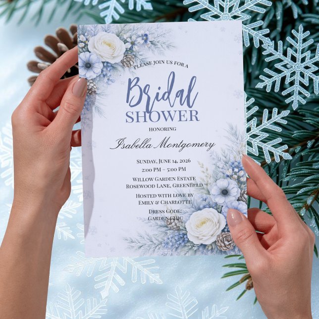 Invitación Despedida de soltera con tema de invierno (Winter Theme Bridal Shower Invitations)